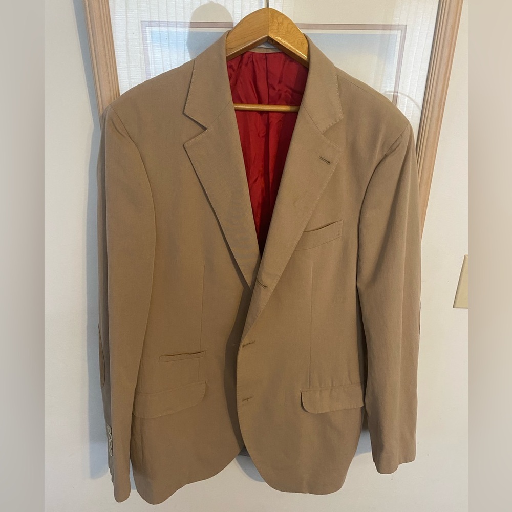 Brunello Cucinelli Cotton with Suede Elbow Patches Sport Coat